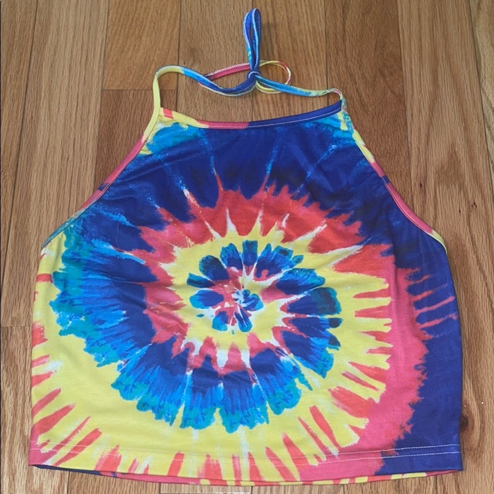 Tie Dye Cropped Halter Top